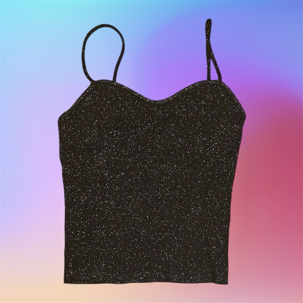 Black Glittery Women's Top